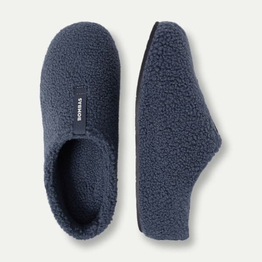 Bombas Men's Slippers Sunday Sherpa Cool Smoke Blue size 12